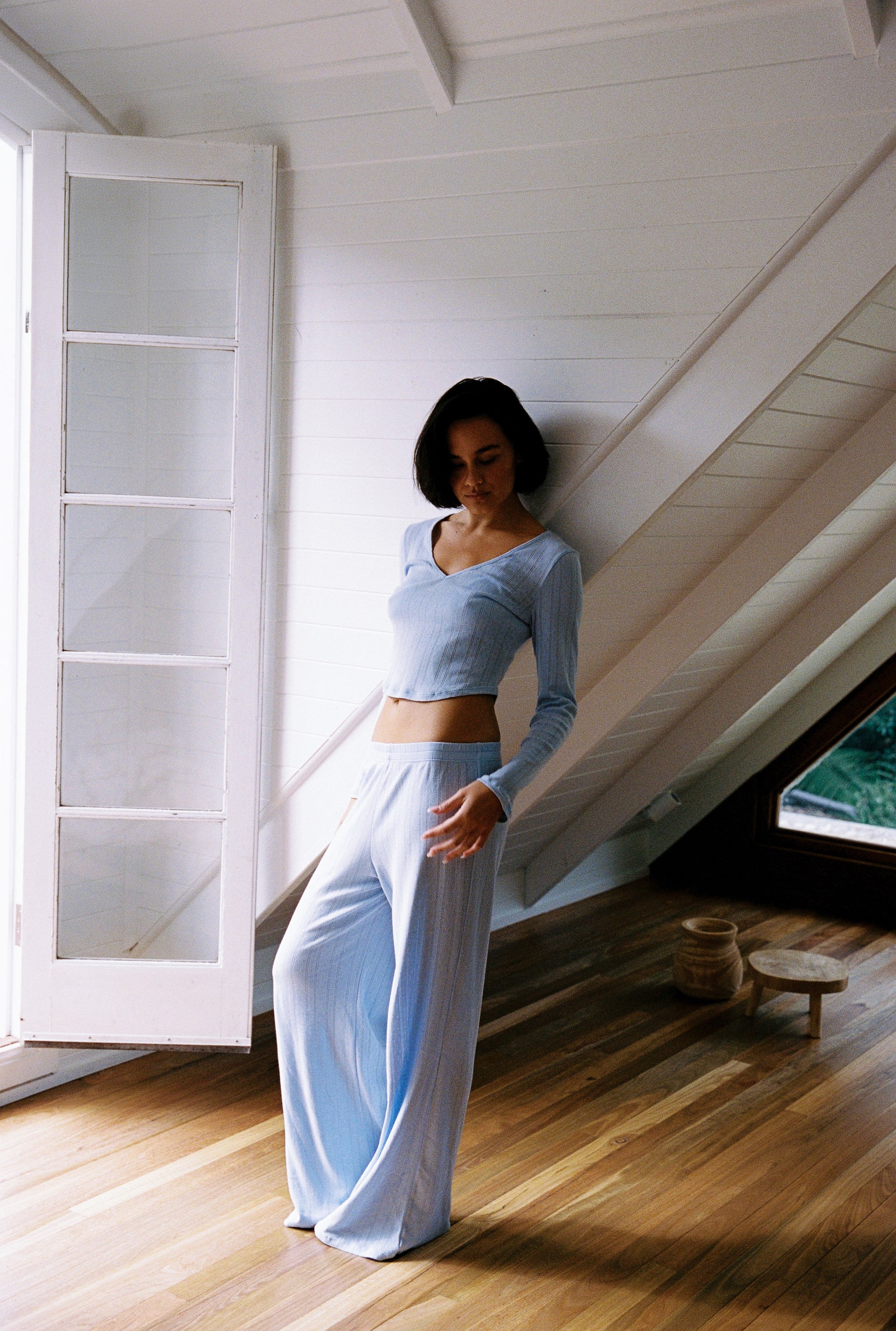 Bare Cotton Pants - Sky