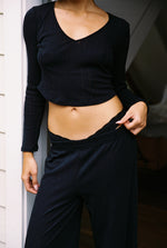 Bare Cotton Long Sleeve Top - Midnight